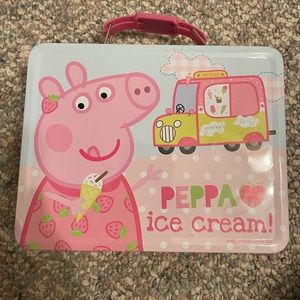Kids Peppa Pig Ice Cream Lunchbox Tin